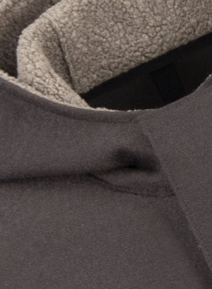 Parka in pressed wool and bouclé