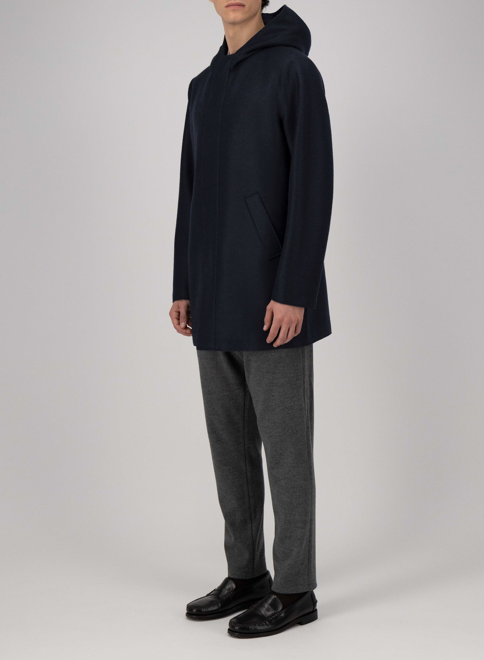 Parka pressed wool and bouclé