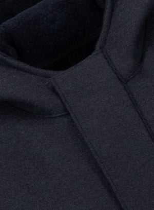 Parka in pressed wool and bouclé