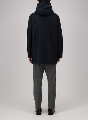 Parka in pressed wool and bouclé