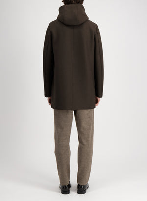 Parka in pressed wool and bouclé