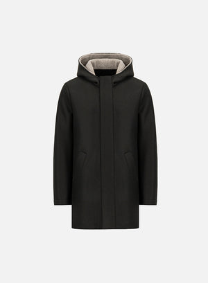 Parka pressed wool and bouclé