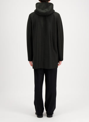 Parka in pressed wool and bouclé