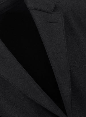 Dropped shoulder chester coat in pressed wool