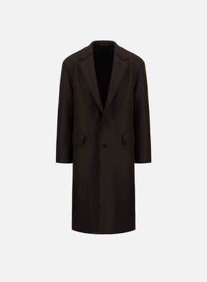Dropped shoulder chester coat in pressed wool