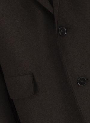 Dropped shoulder chester coat in pressed wool