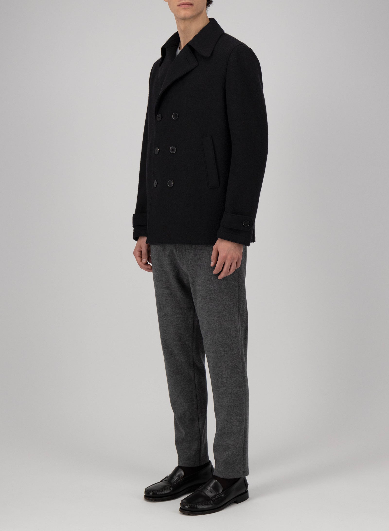 Peacoat in boiled wool