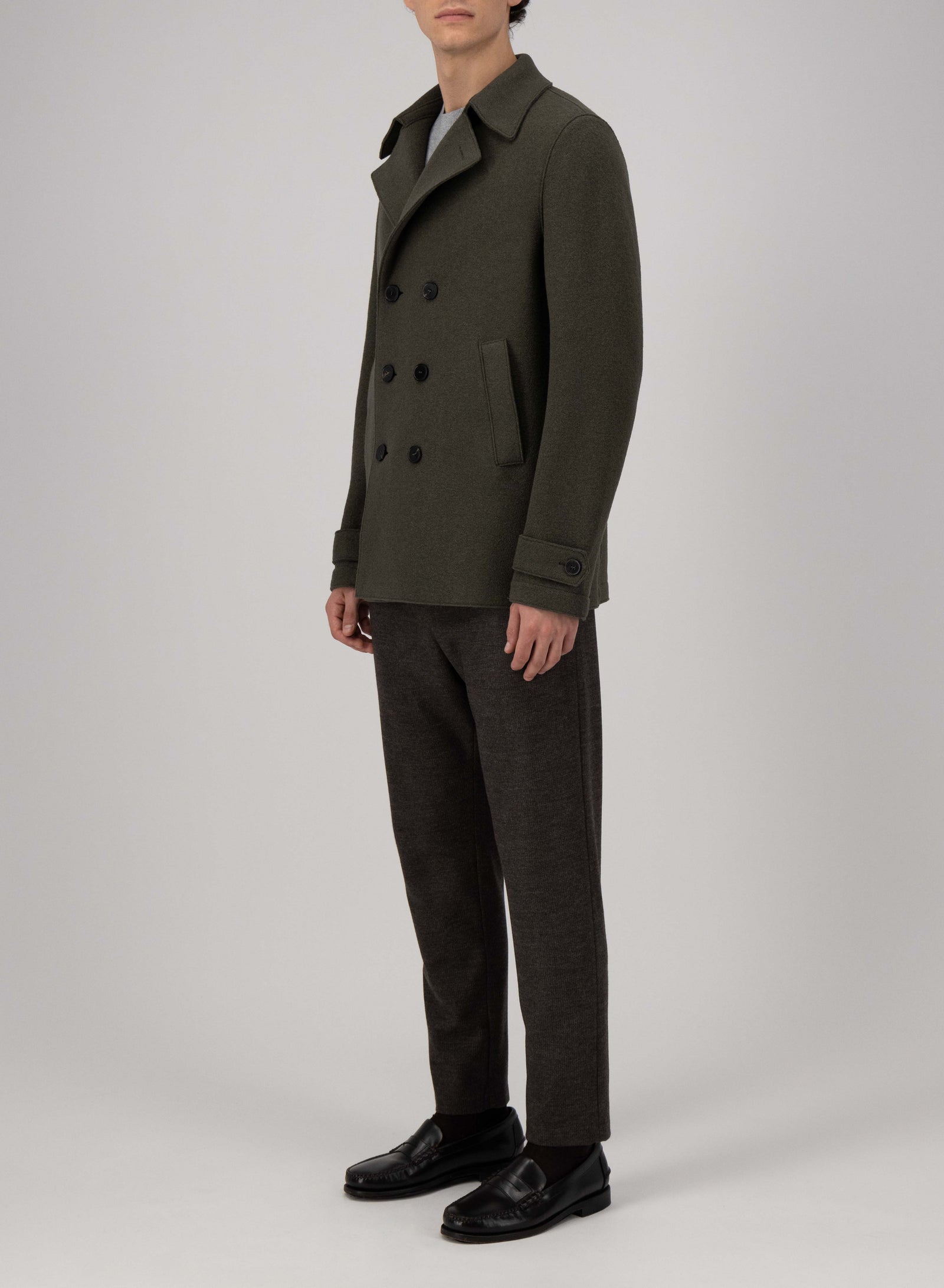 Peacoat in boiled wool
