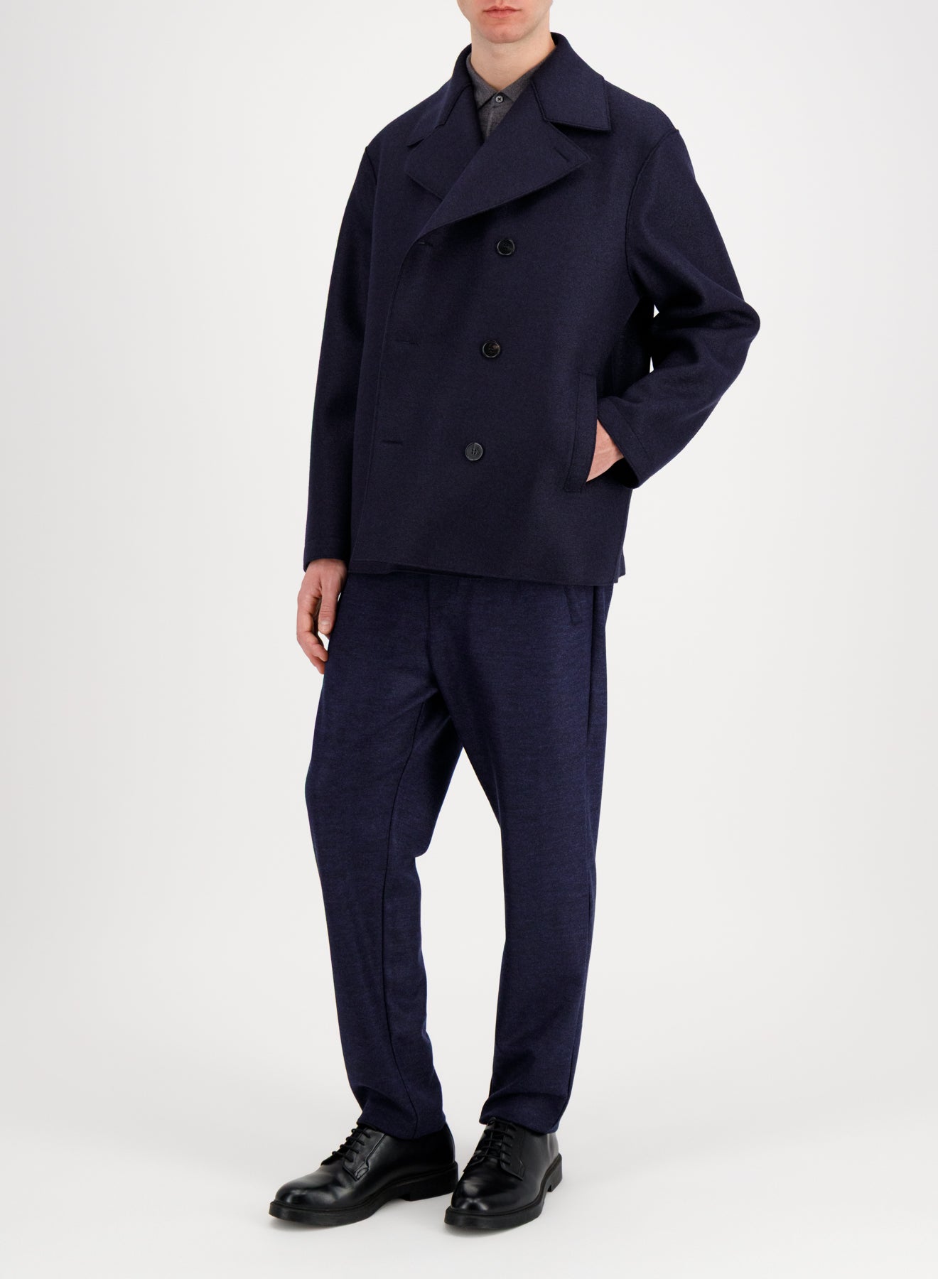 oversized peacoat pressed wool