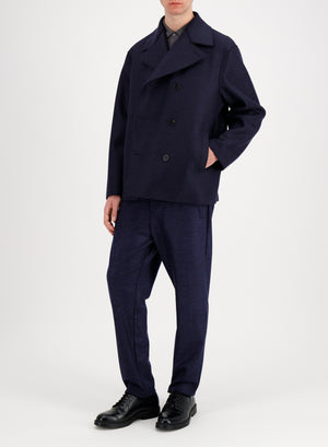 Oversized peacoat in pressed wool