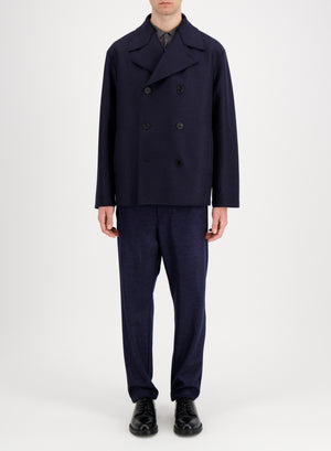Oversized peacoat in pressed wool