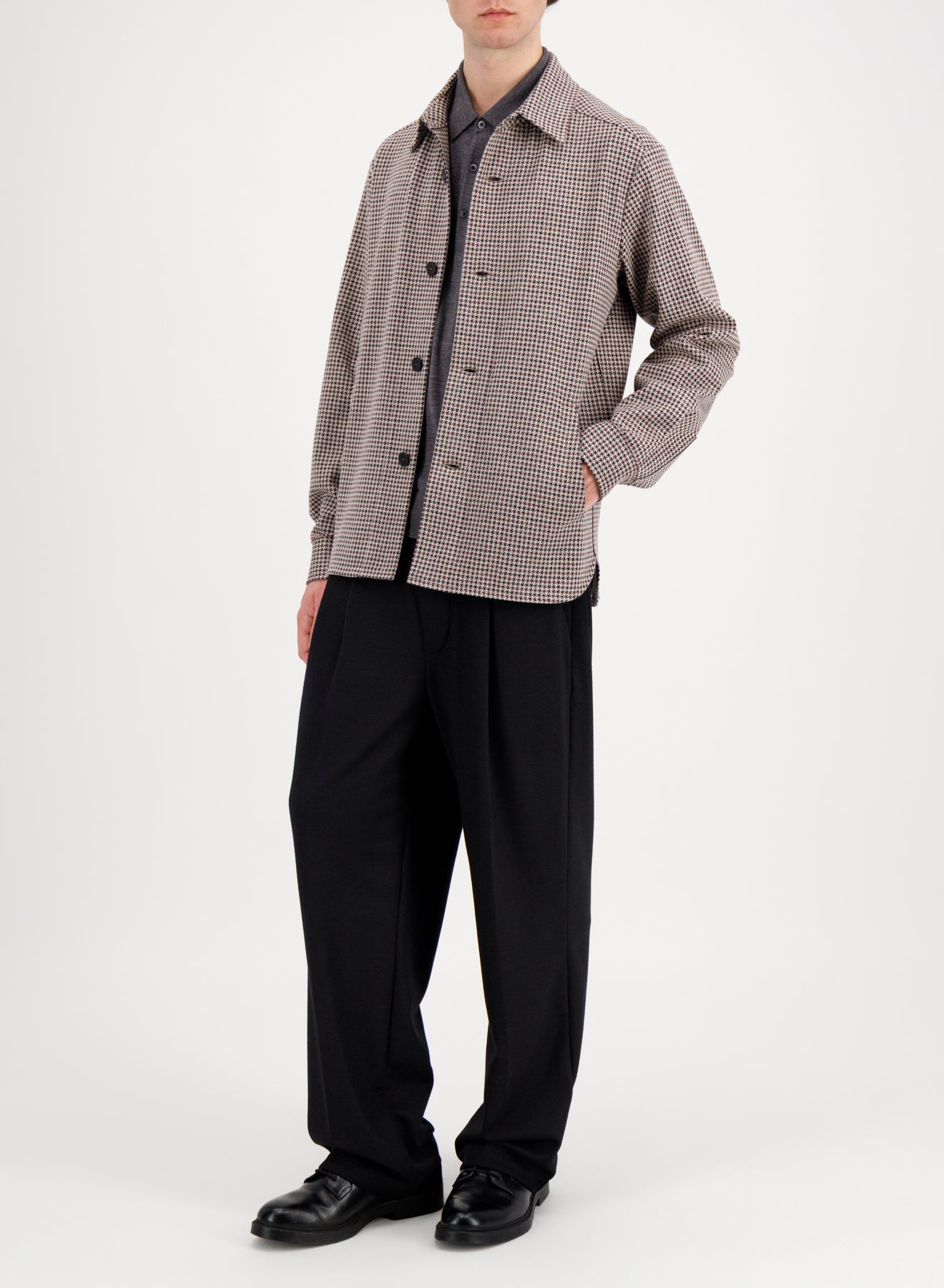 Shirt jacket in tattersall