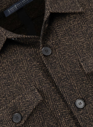 Shirt jacket in donegal herringbone