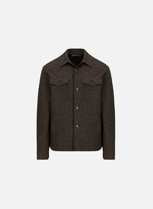 Shirt jacket in donegal herringbone