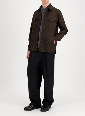 Shirt jacket in donegal herringbone