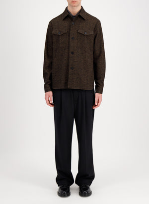 Shirt jacket in donegal herringbone