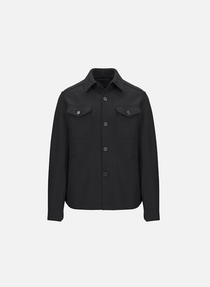 Shirt jacket in pressed wool