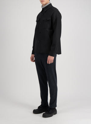Shirt jacket in pressed wool
