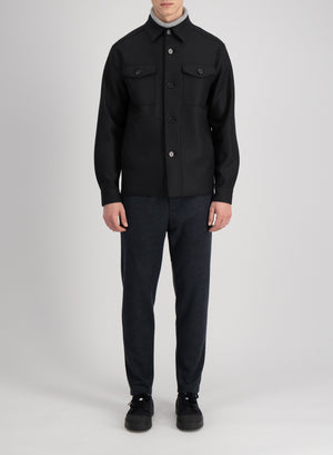 Shirt jacket in pressed wool