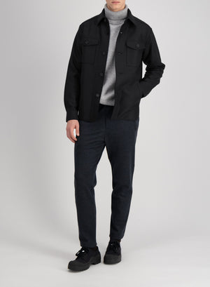 Shirt jacket in pressed wool