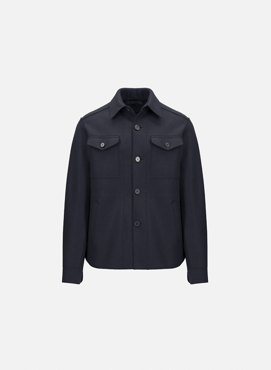 Shirt jacket pressed wool