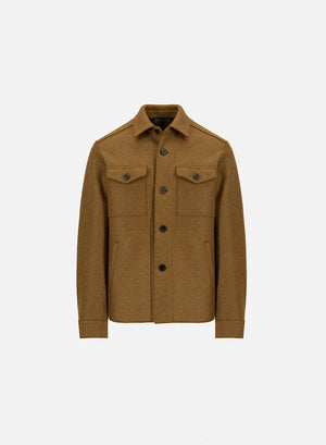 Shirt jacket in pressed wool