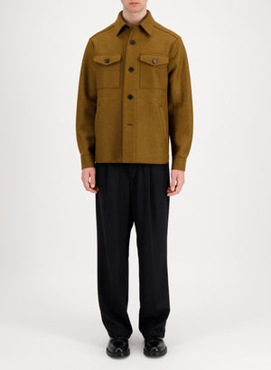Shirt jacket in pressed wool