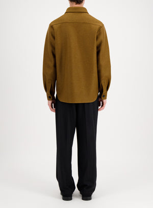 Shirt jacket in pressed wool