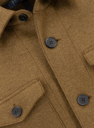 Shirt jacket in pressed wool