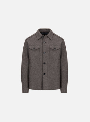 Shirt jacket in pressed wool