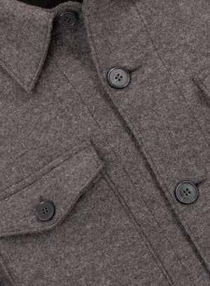 Shirt jacket in pressed wool