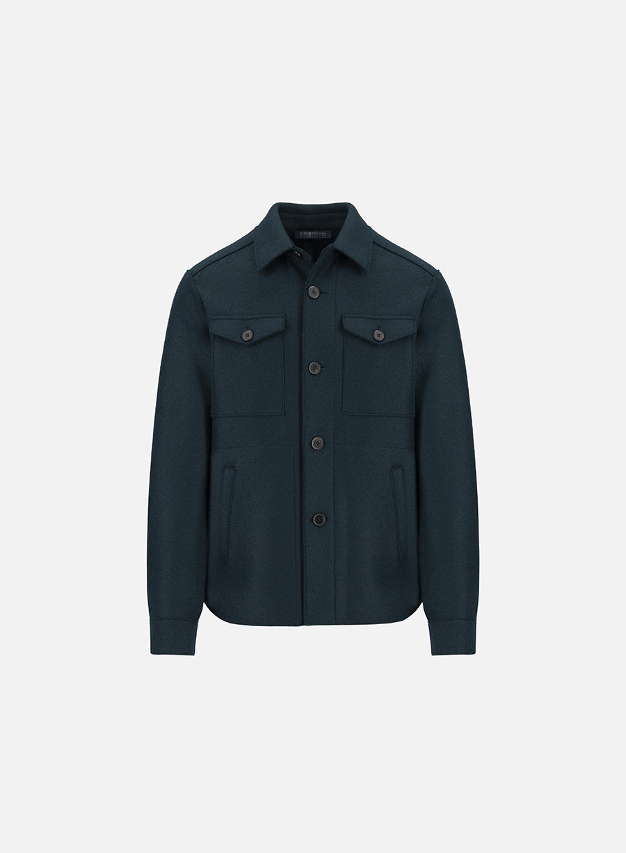 Shirt jacket pressed wool