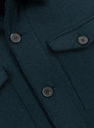 Shirt jacket in pressed wool