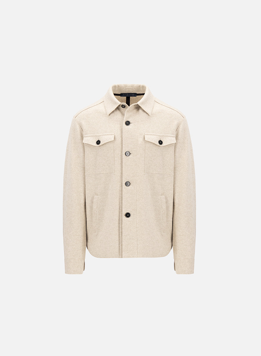 Shirt jacket flannel cashmere crafted with Loro Piana fabric