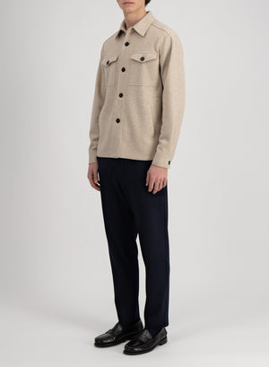 Shirt jacket flannel cashmere crafted with Loro Piana fabric