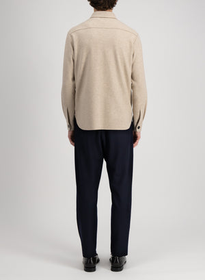 Shirt jacket flannel cashmere crafted with Loro Piana fabric