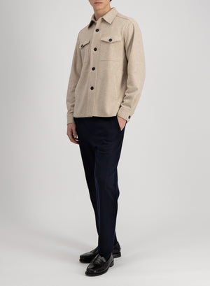 Shirt jacket flannel cashmere crafted with Loro Piana fabric