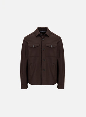 Shirt jacket flannel cashmere crafted with Loro Piana fabric