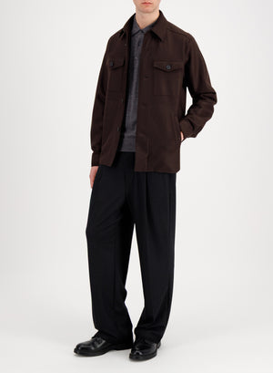 Shirt jacket flannel cashmere crafted with Loro Piana fabric