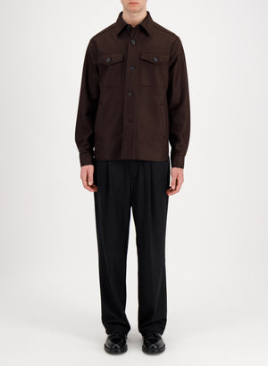 Shirt jacket flannel cashmere crafted with Loro Piana fabric