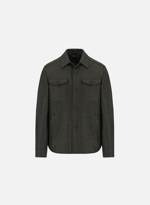 Shirt jacket flannel cashmere crafted with Loro Piana fabric