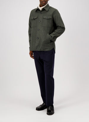Shirt jacket flannel cashmere crafted with Loro Piana fabric