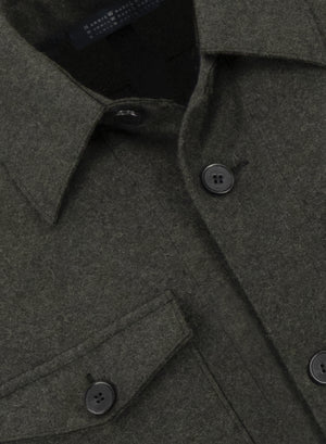 Shirt jacket flannel cashmere crafted with Loro Piana fabric