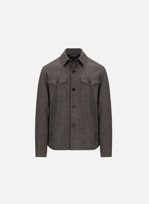 shirt jacket Vitale Barberis houndstooth & melange
