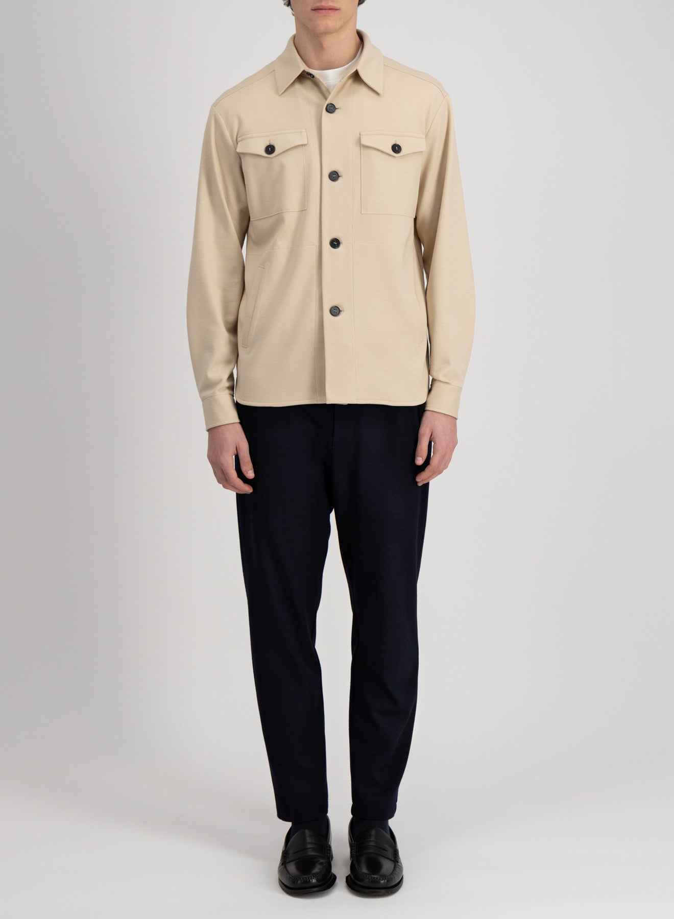 Shirt jacket superfine merino