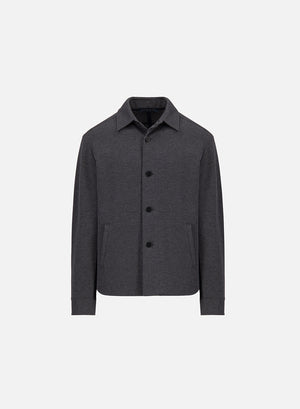 shirt jacket stretch piquet