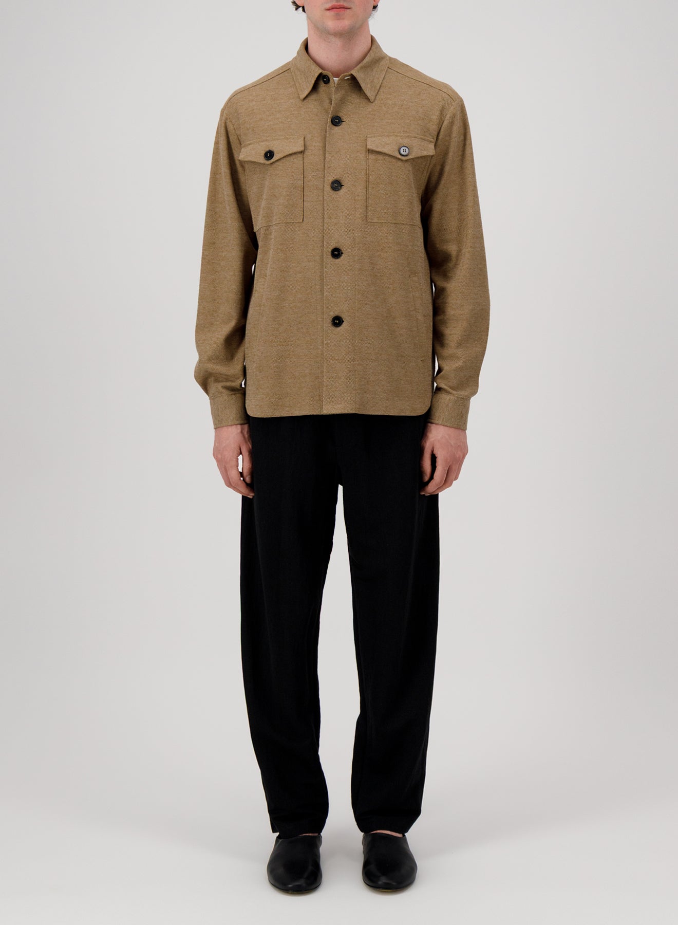 shirt jacket piquet melange