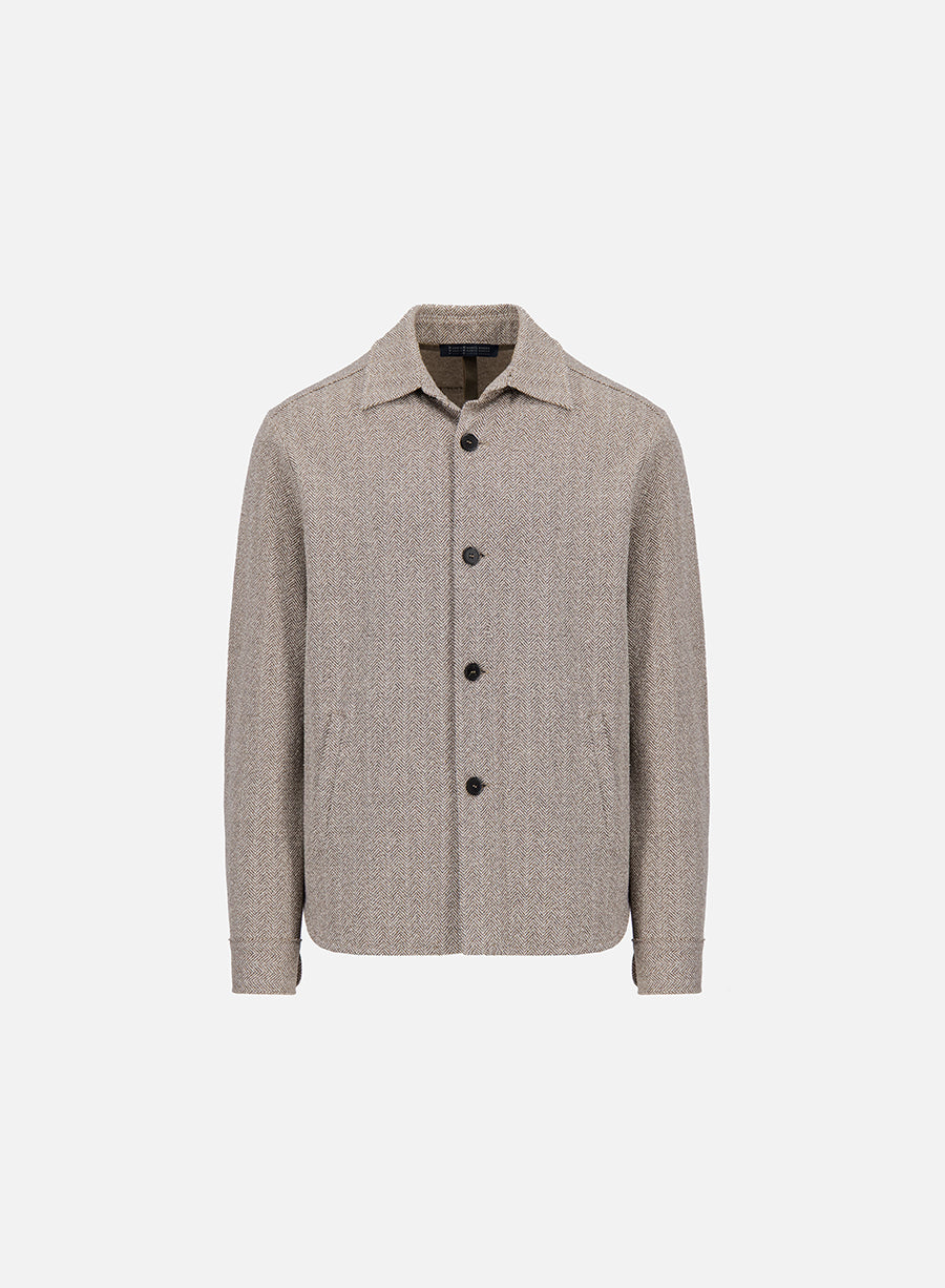 shirt jacket bouclè herringbone