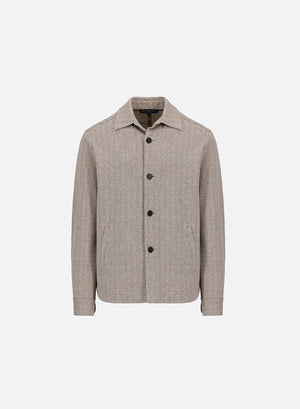 shirt jacket bouclè herringbone