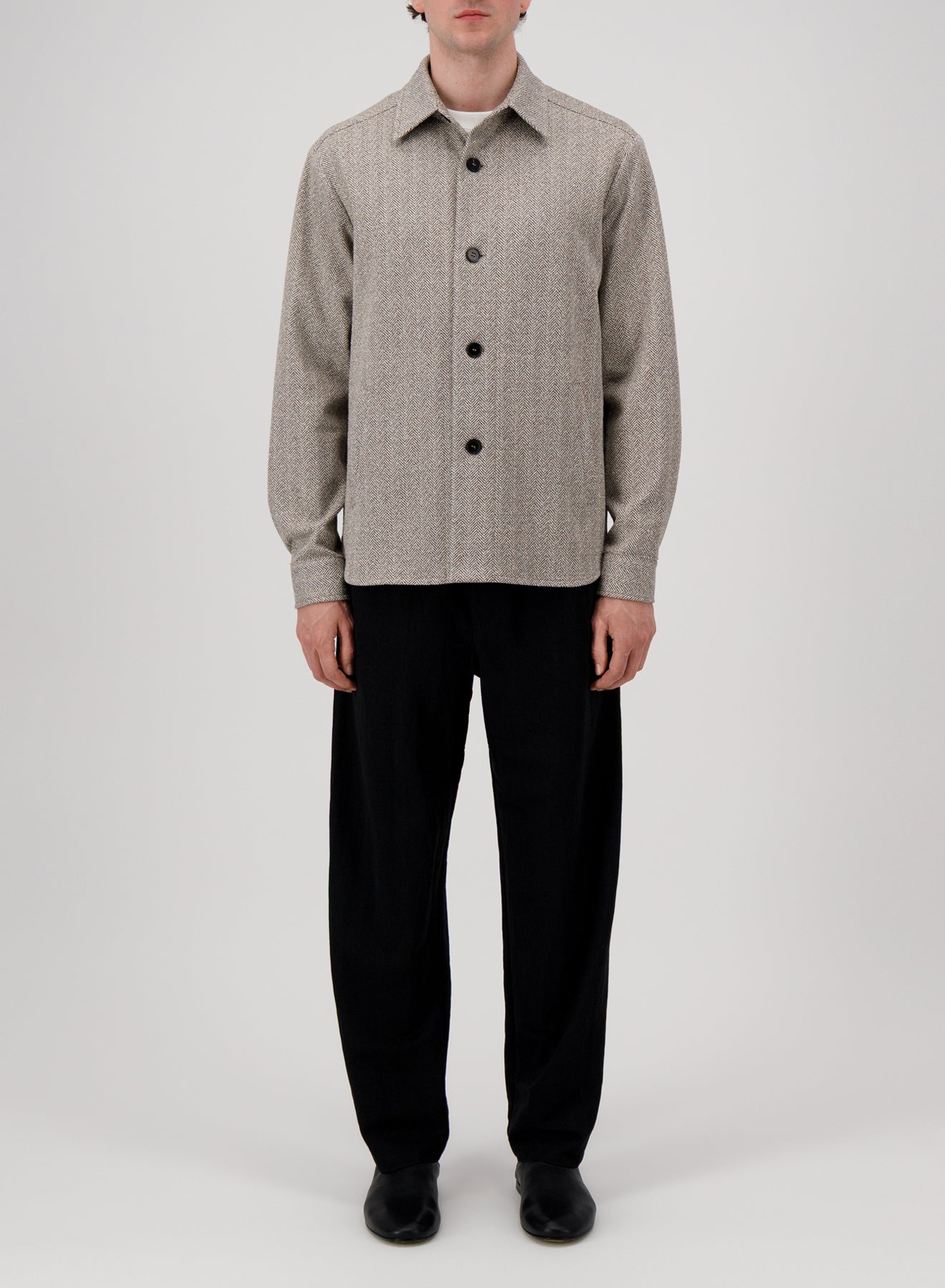 shirt jacket bouclè herringbone